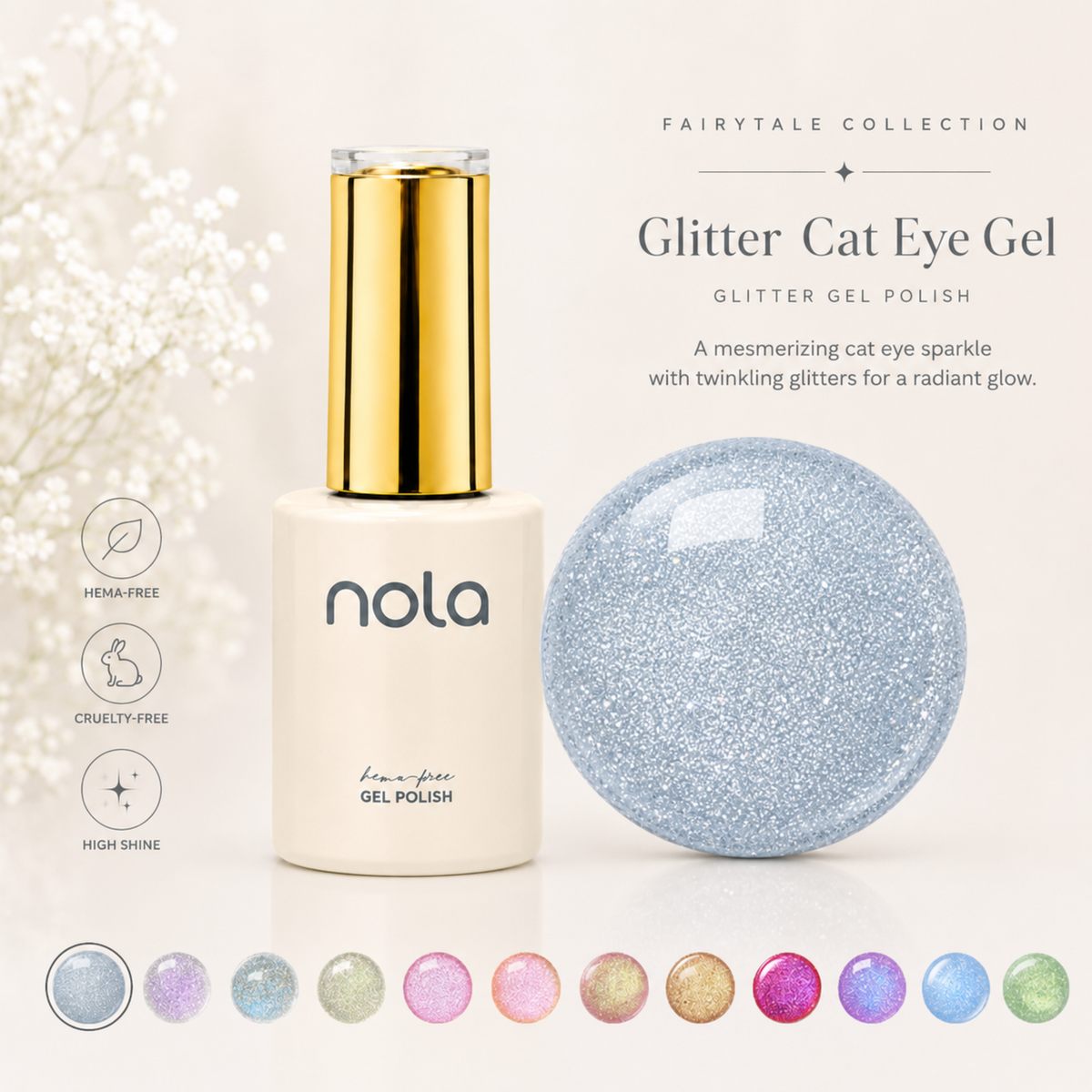 NOLA GEL POLISH FAIRYTALE CAT EYE COLLECTION 15ML - #1